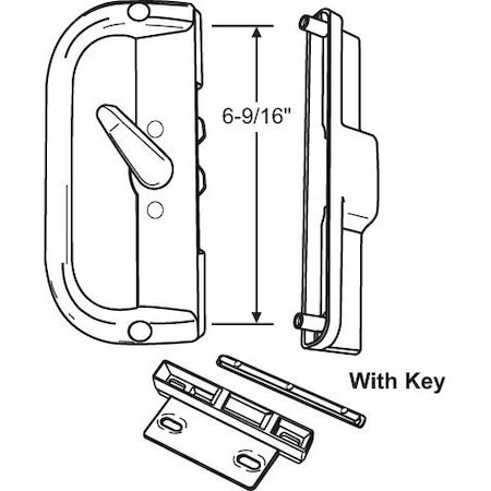 Strybuc White Patio Door Handle Set 13-384WK